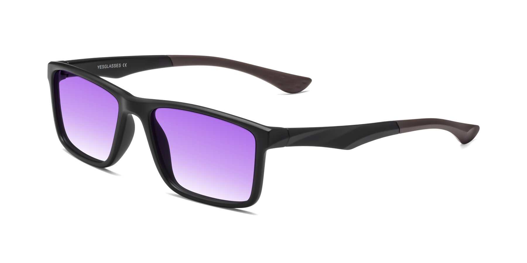 Angle of Engineer in Matte Black-Coffee with Purple Gradient Lenses