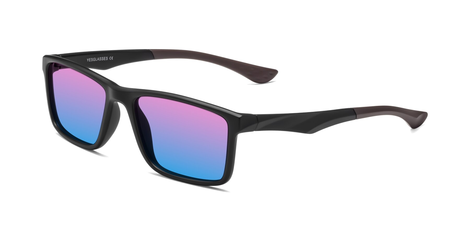 Angle of Engineer in Matte Black-Coffee with Pink / Blue Gradient Lenses