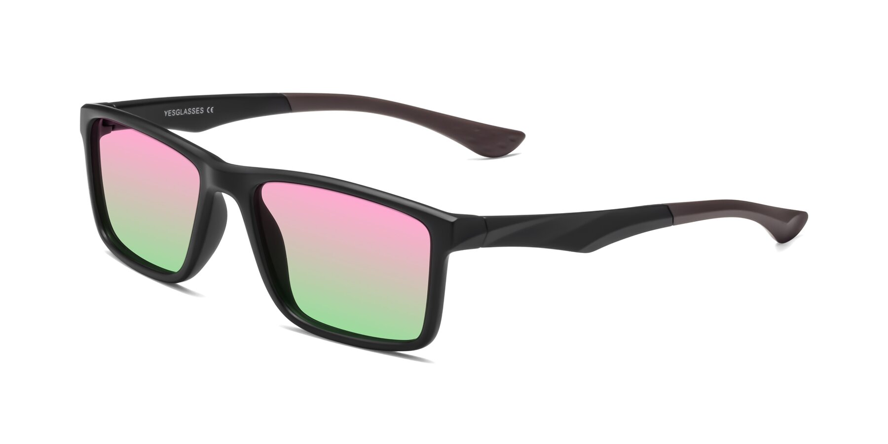Angle of Engineer in Matte Black-Coffee with Pink / Green Gradient Lenses