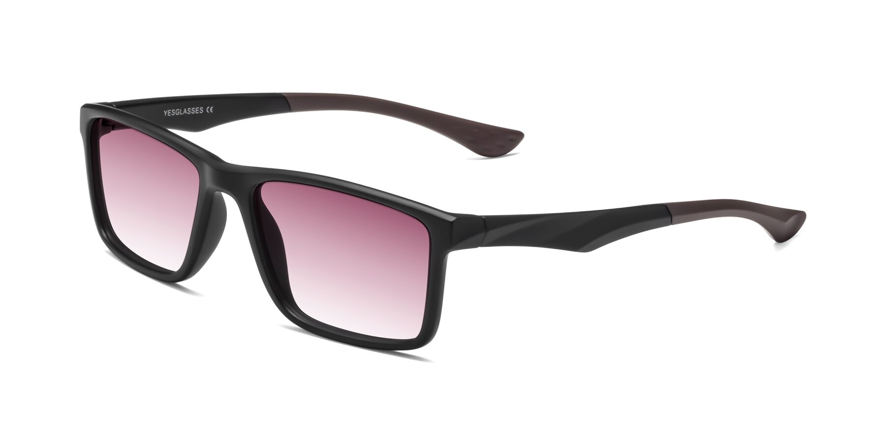 Angle of Engineer in Matte Black-Coffee with Wine Gradient Lenses