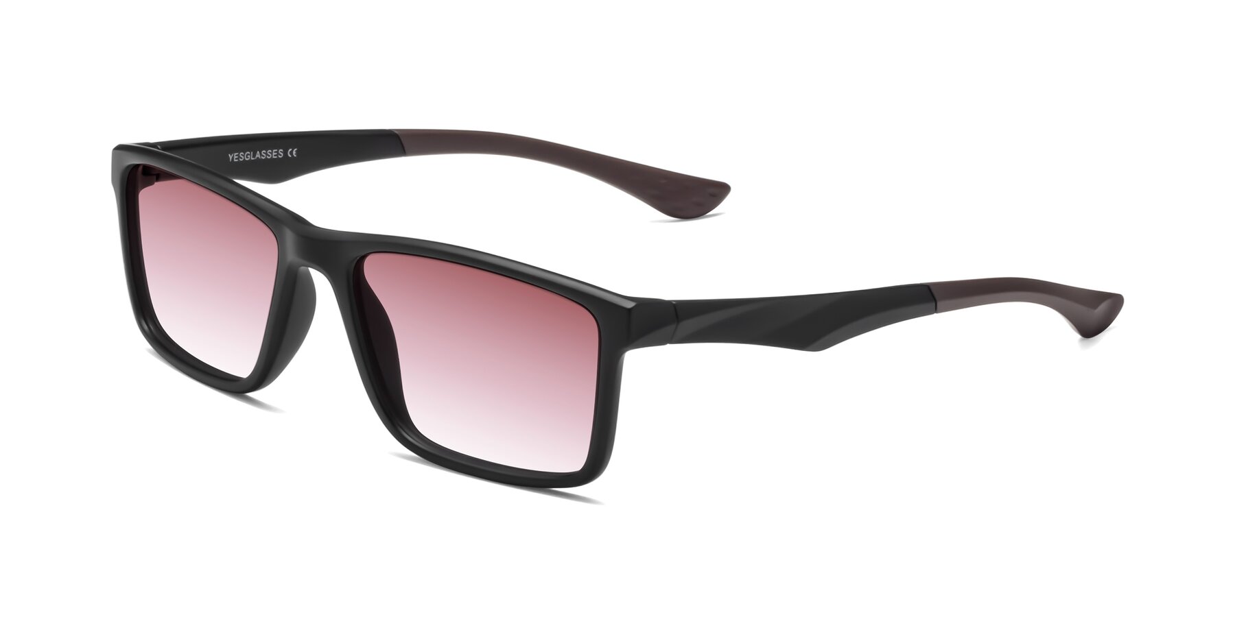 Angle of Engineer in Matte Black-Coffee with Garnet Gradient Lenses