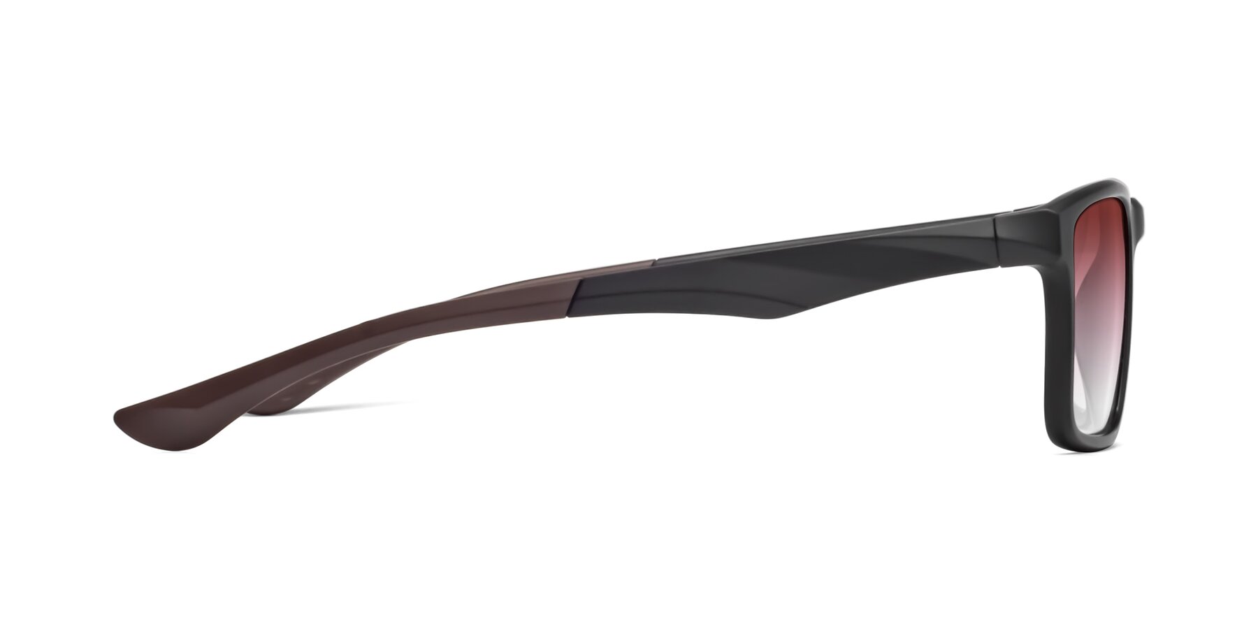 Side of Engineer in Matte Black-Coffee with Garnet Gradient Lenses