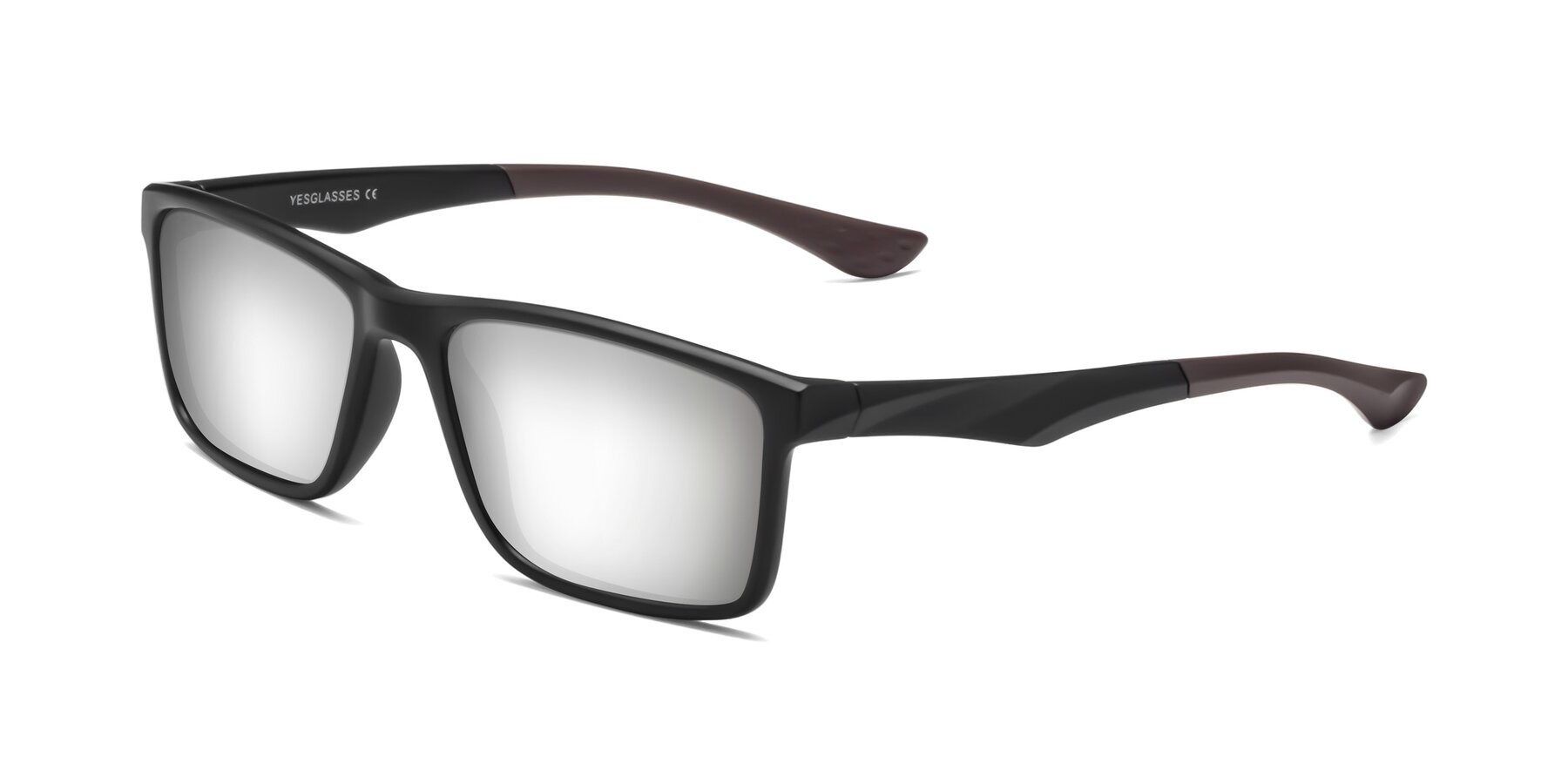 Angle of Engineer in Matte Black-Coffee with Silver Mirrored Lenses