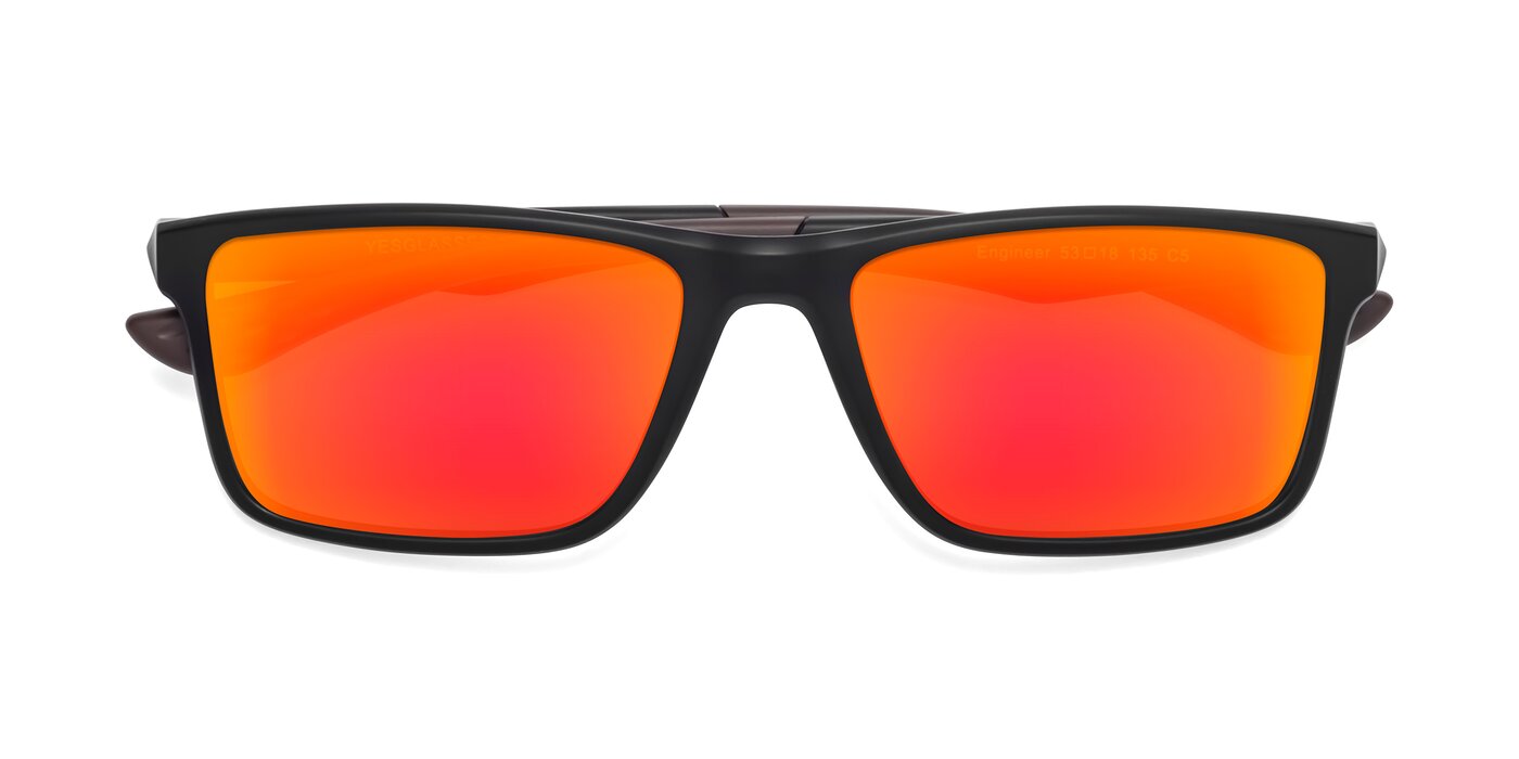 Engineer - Matte Black / Coffee Flash Mirrored Sunglasses