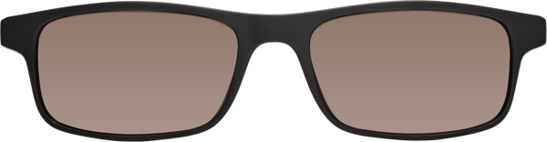 Matte Black Classic Tr90 Rectangle Tinted Sunglasses With Medium Brown