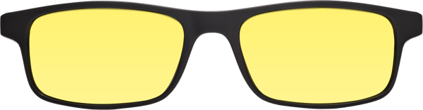 Matte Black Classic Tr90 Rectangle Tinted Sunglasses With Medium Yellow