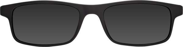 Matte Black Classic Tr90 Rectangle Tinted Sunglasses With Gray Sunwear