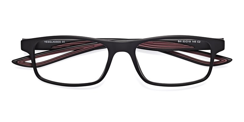 Bill - Matte Black / Wine Eyeglasses