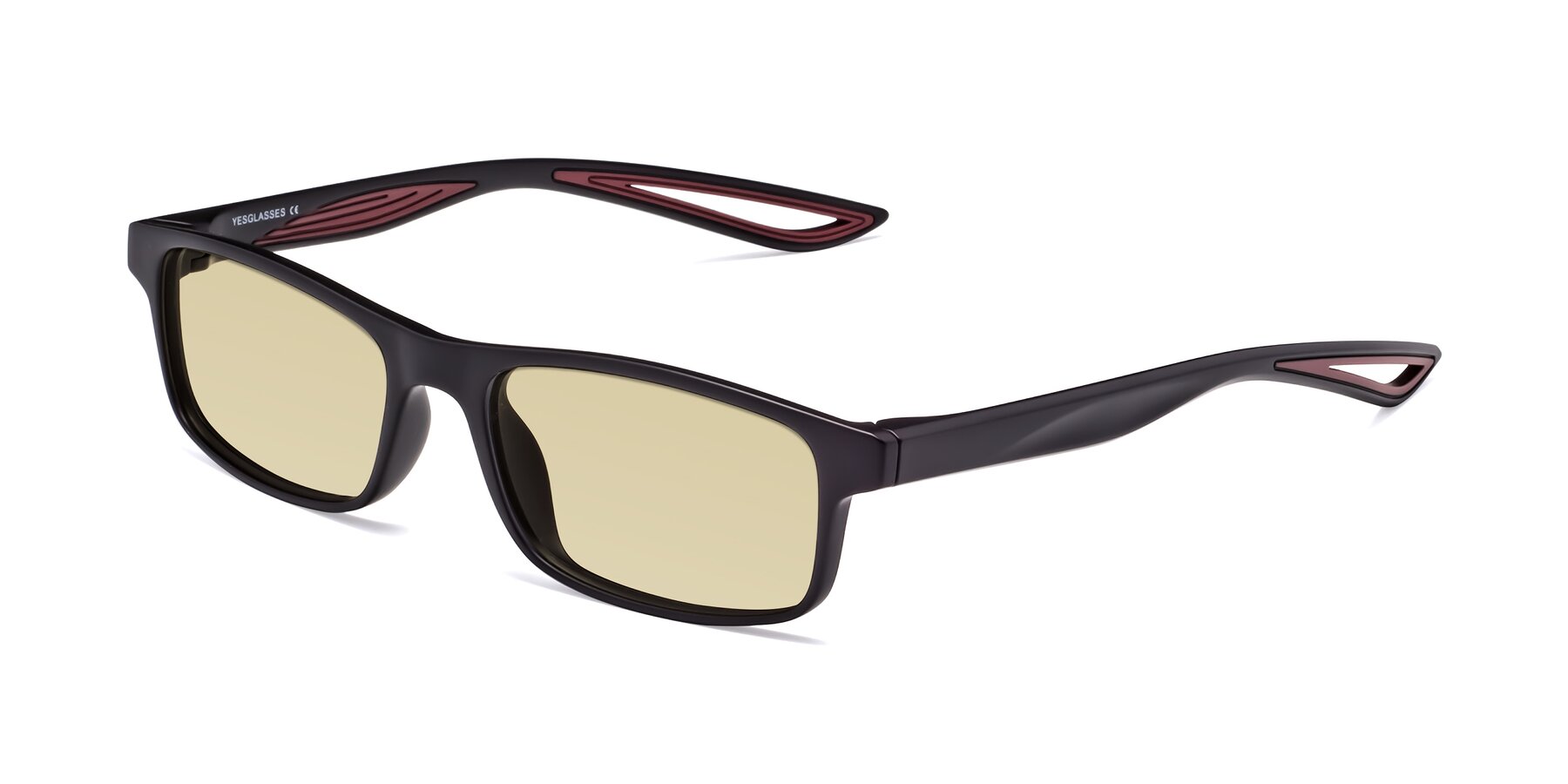 Angle of Bill in Matte Black-Wine with Light Champagne Tinted Lenses