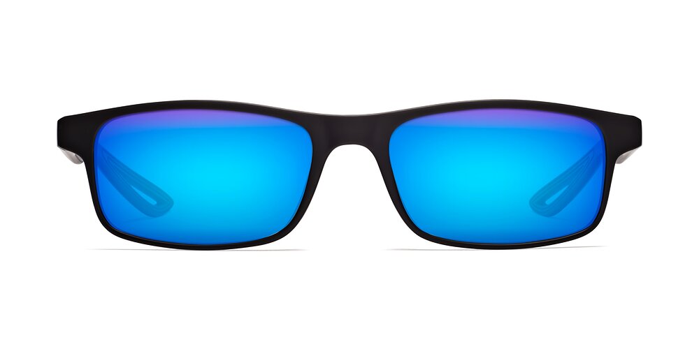 Bill - Matte Black/Wine Flash Mirrored Sunglasses