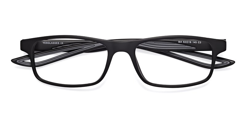 Bill - Matte Black / Gray Eyeglasses