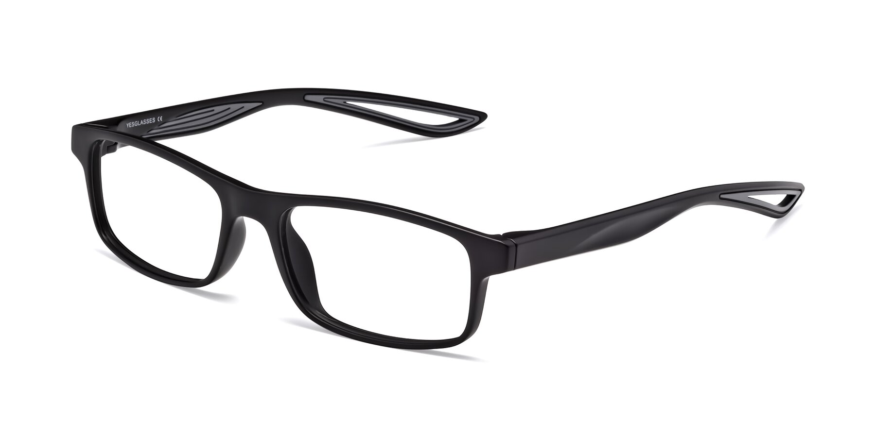 Angle of Bill in Matte Black-Gray with Clear Blue Light Blocking Lenses