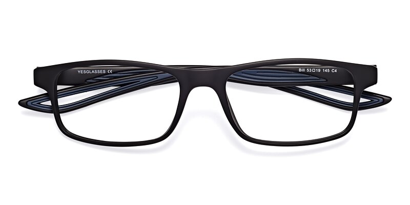Bill - Matte Black / Blue Eyeglasses