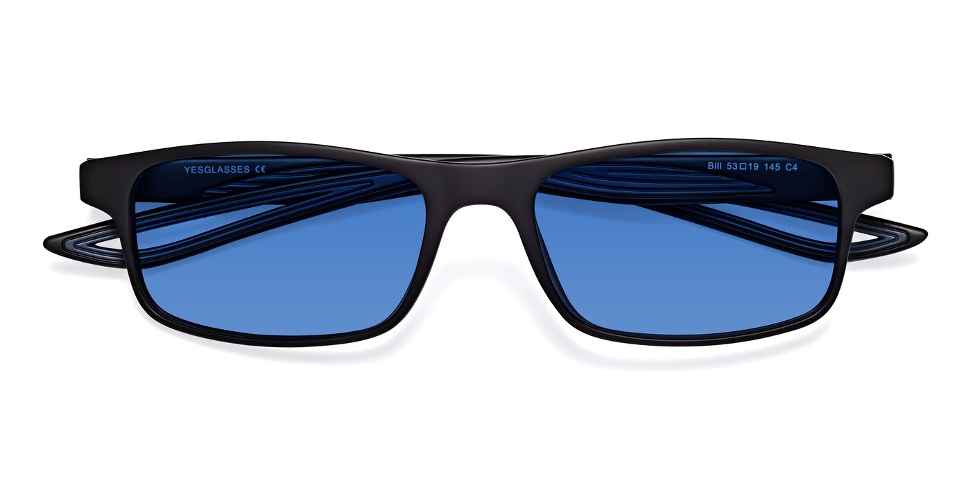 Bill - Matte Black / Blue Tinted Sunglasses