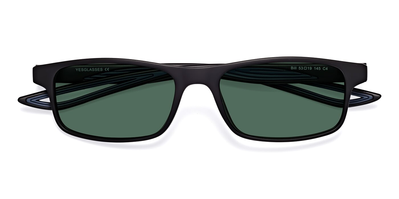 Bill - Matte Black / Blue Polarized Sunglasses