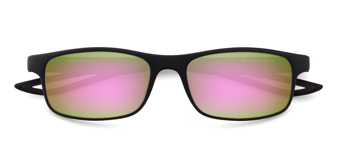 Bill - Matte Black / Coffee Flash Mirrored Sunglasses