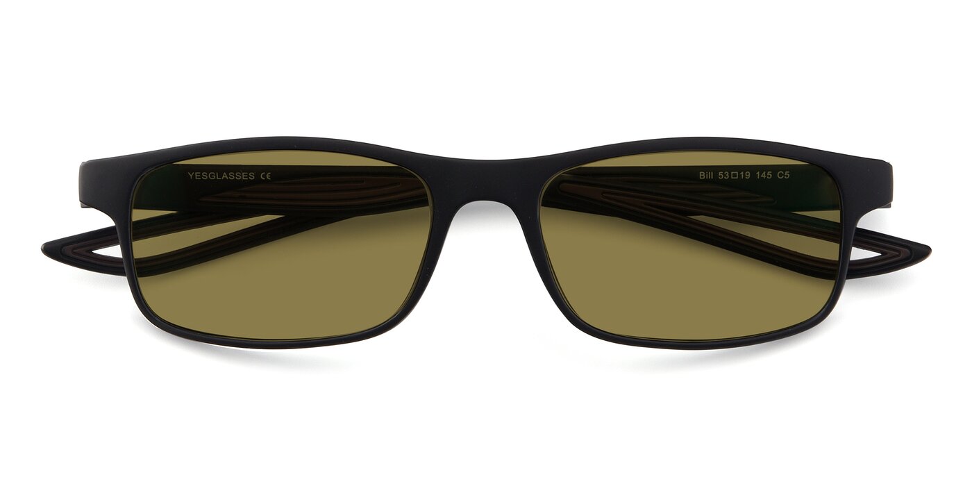 Bill - Matte Black / Coffee Polarized Sunglasses