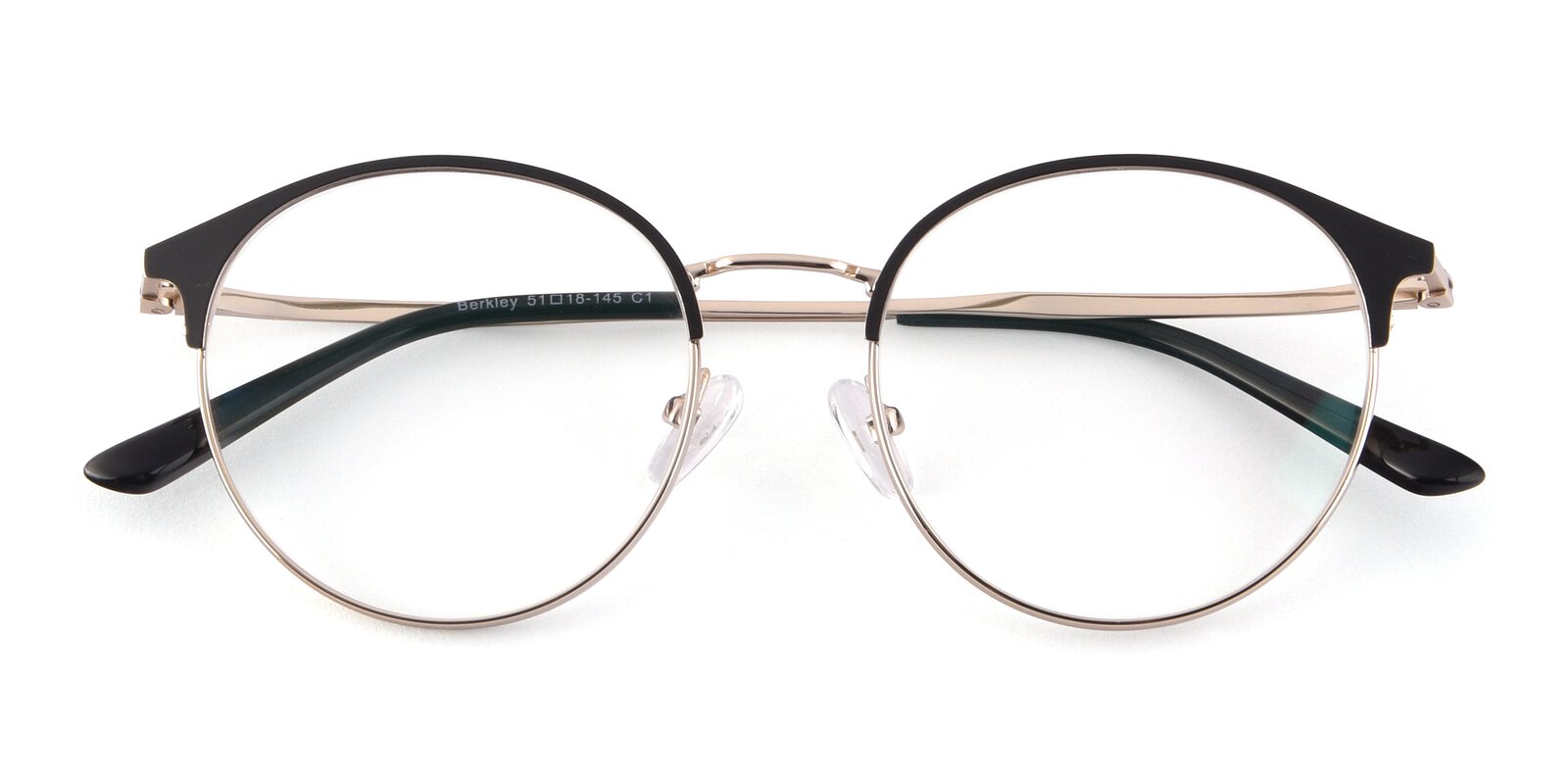 BlackGold Browline Metal Round Eyeglasses Berkley