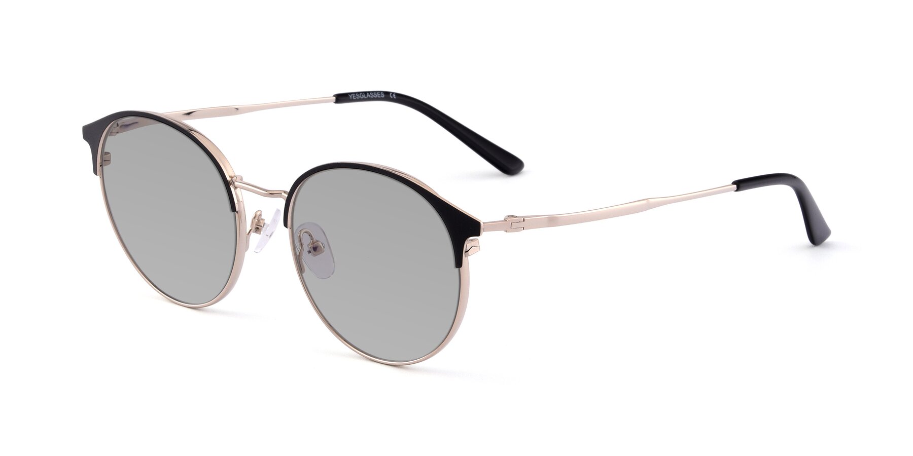 Angle of Berkley in Black-Gold with Light Gray Tinted Lenses