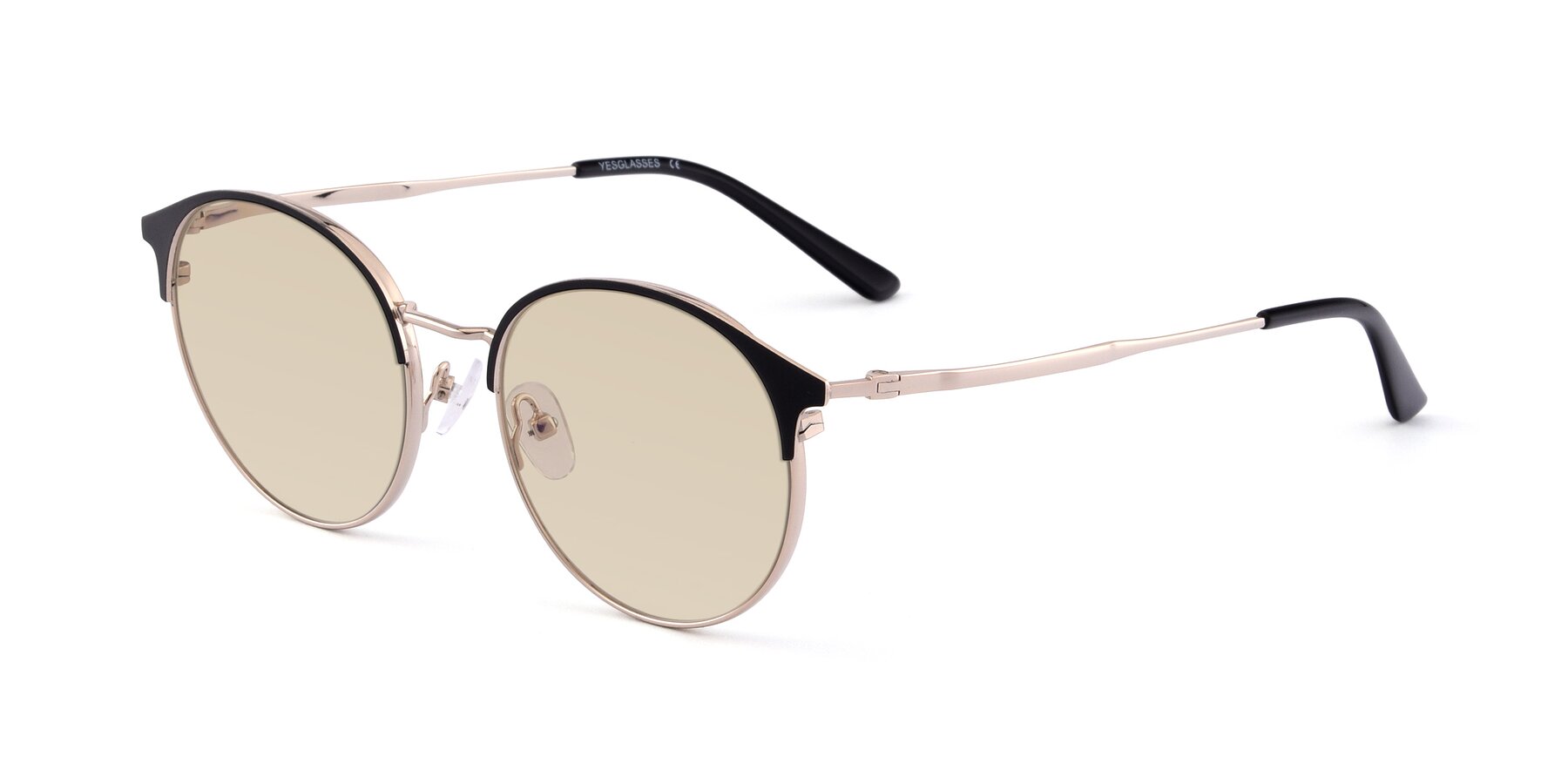 Angle of Berkley in Black-Gold with Light Brown Tinted Lenses