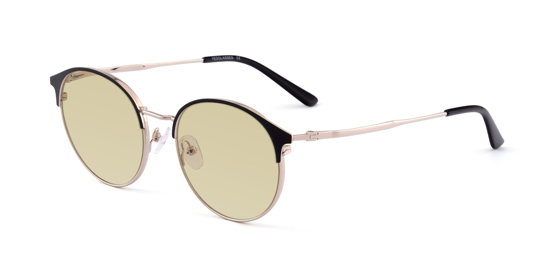 Angle of Berkley in Black-Gold with Light Champagne Tinted Lenses