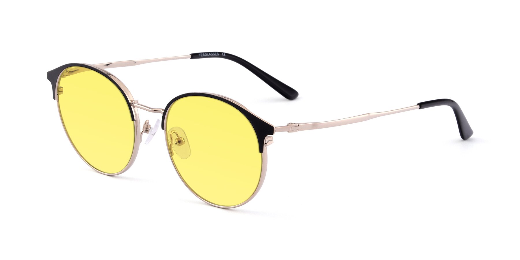 Angle of Berkley in Black-Gold with Medium Yellow Tinted Lenses