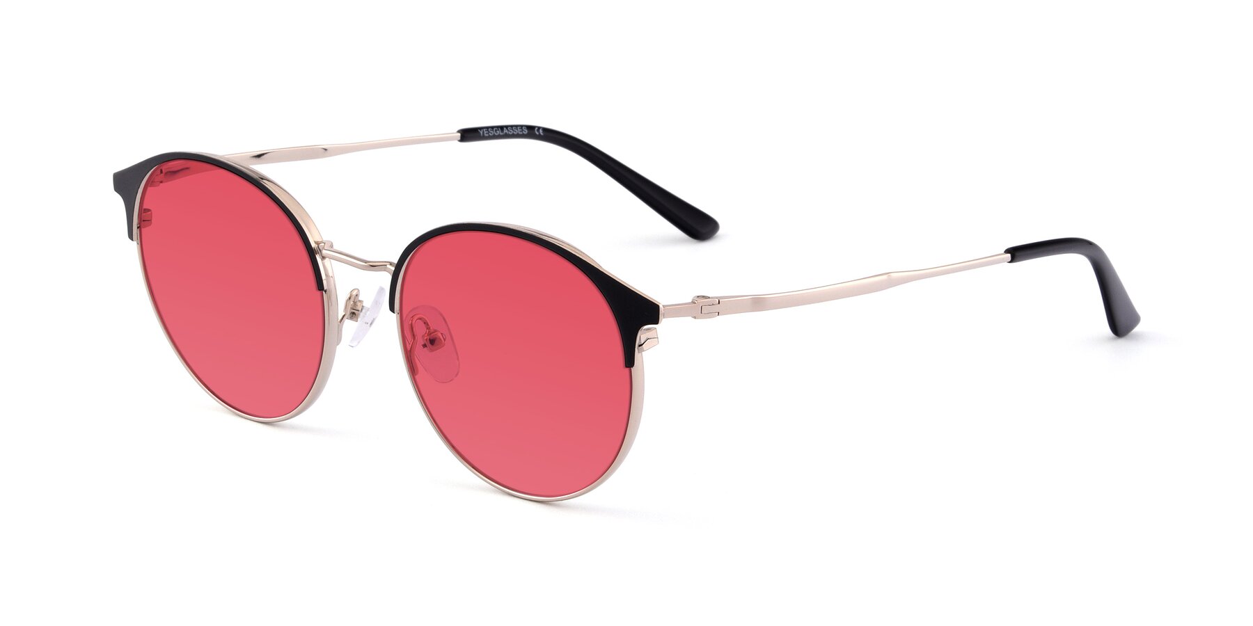 Angle of Berkley in Black-Gold with Red Tinted Lenses