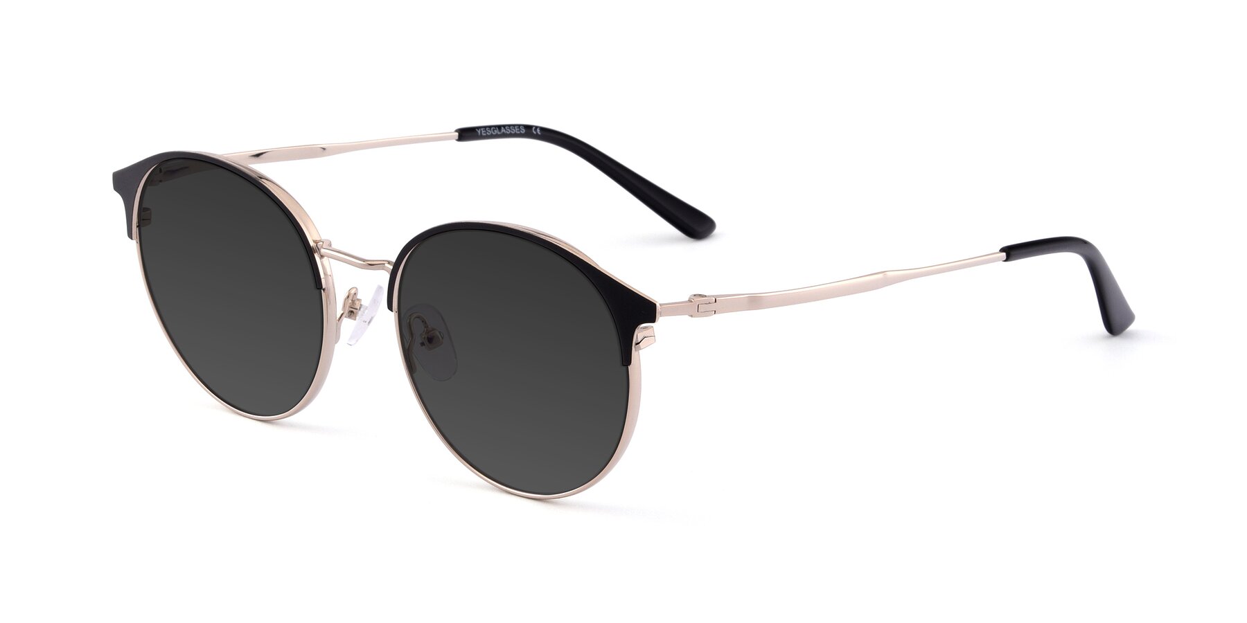 Angle of Berkley in Black-Gold with Gray Tinted Lenses