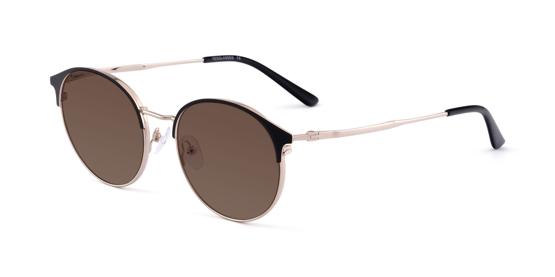 Angle of Berkley in Black-Gold with Brown Tinted Lenses