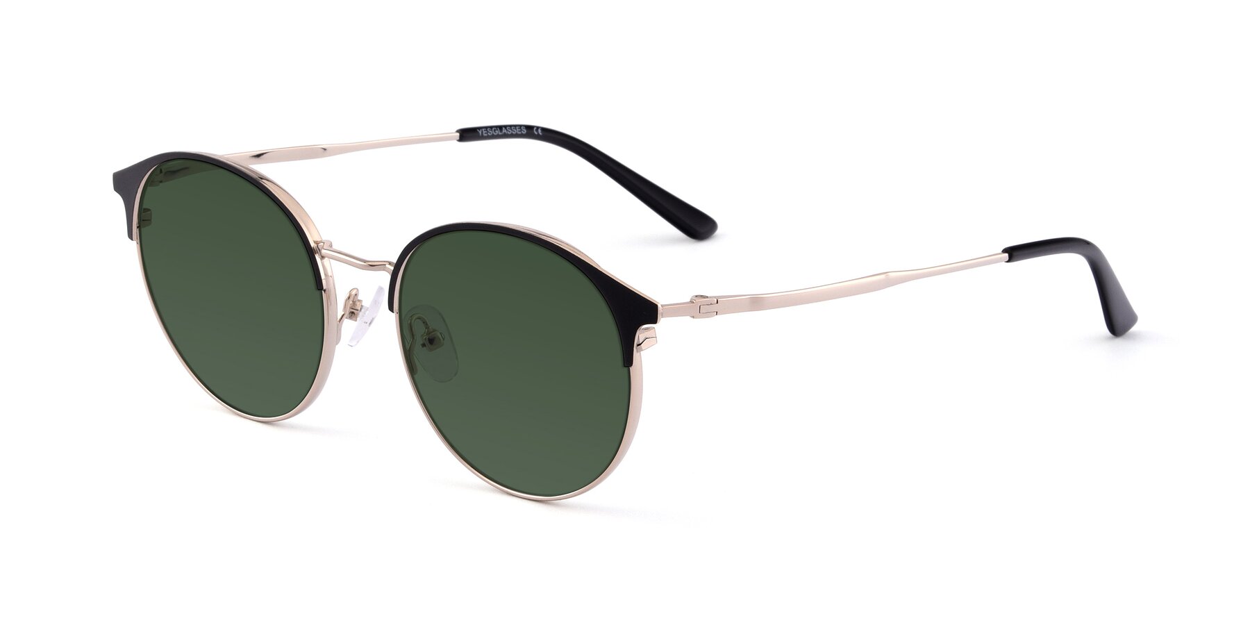 Angle of Berkley in Black-Gold with Green Tinted Lenses