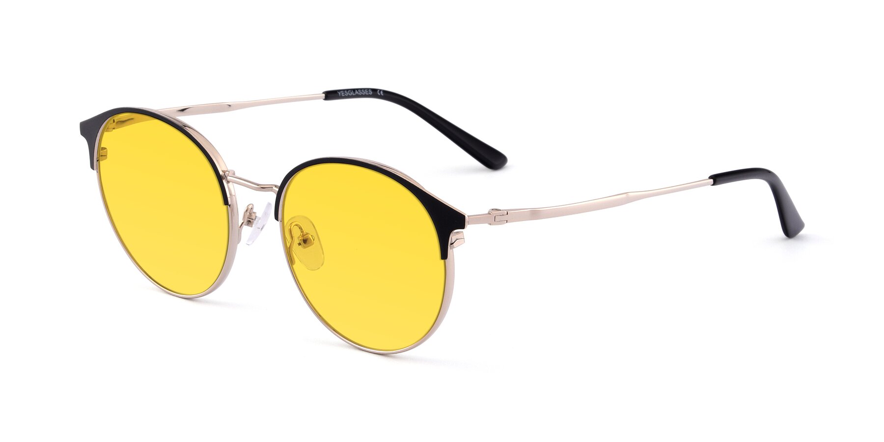 Angle of Berkley in Black-Gold with Yellow Tinted Lenses