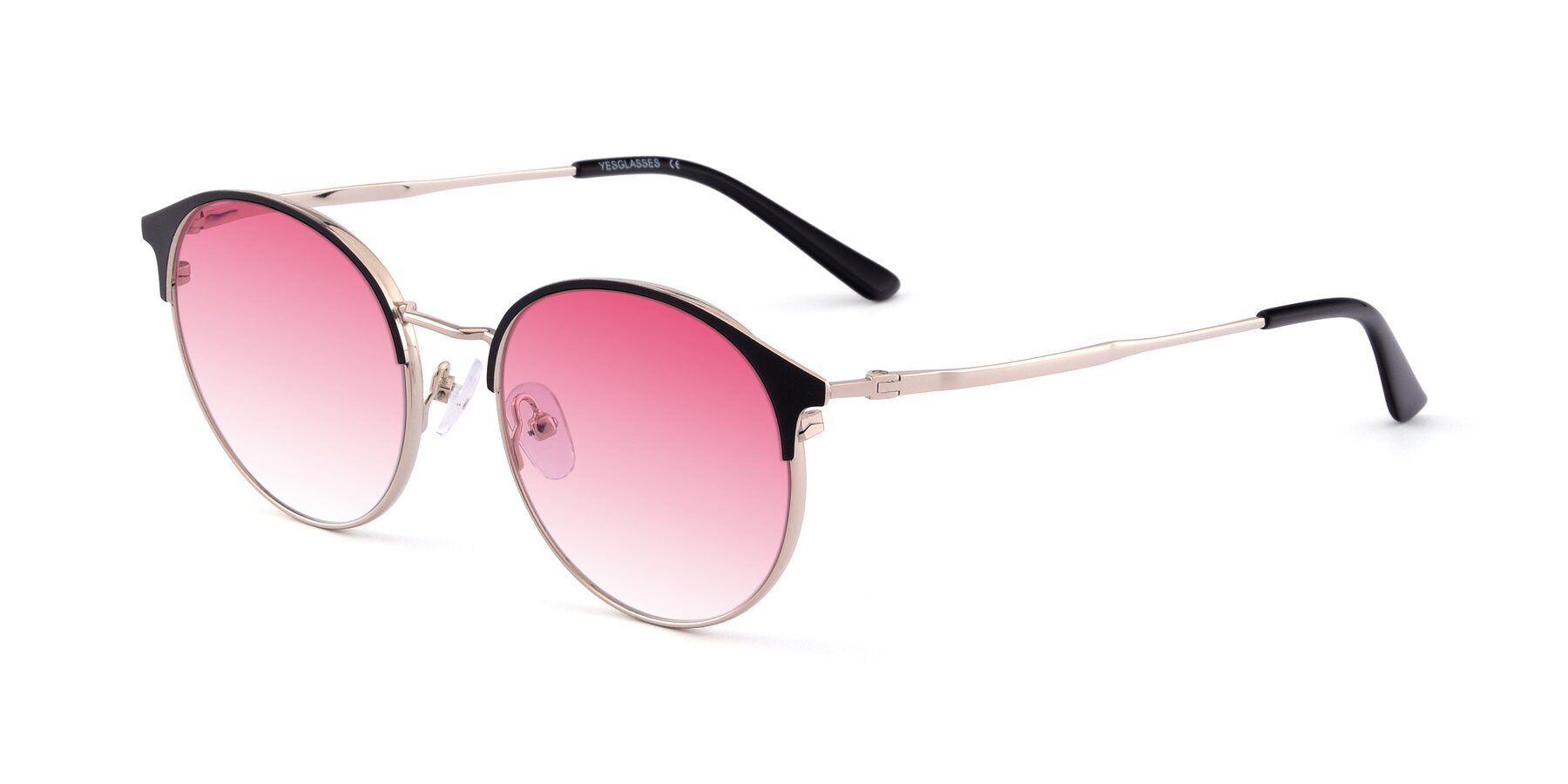 Angle of Berkley in Black-Gold with Pink Gradient Lenses