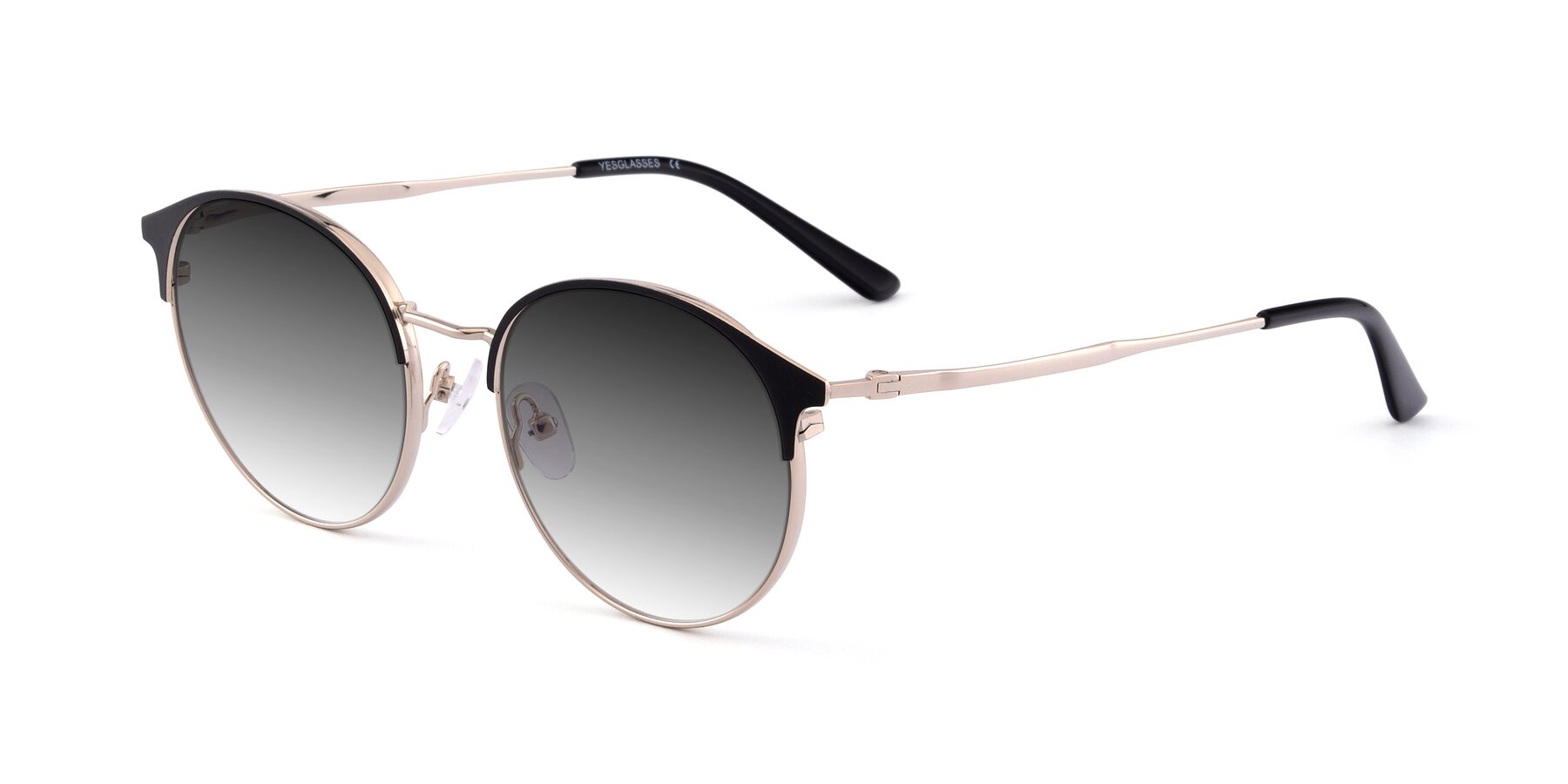 Angle of Berkley in Black-Gold with Gray Gradient Lenses