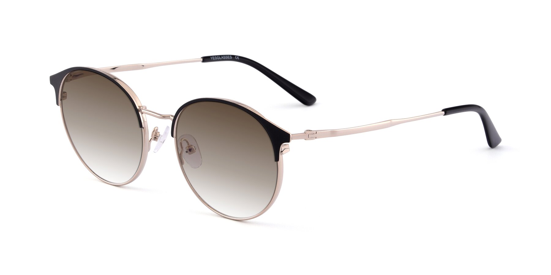 Angle of Berkley in Black-Gold with Brown Gradient Lenses
