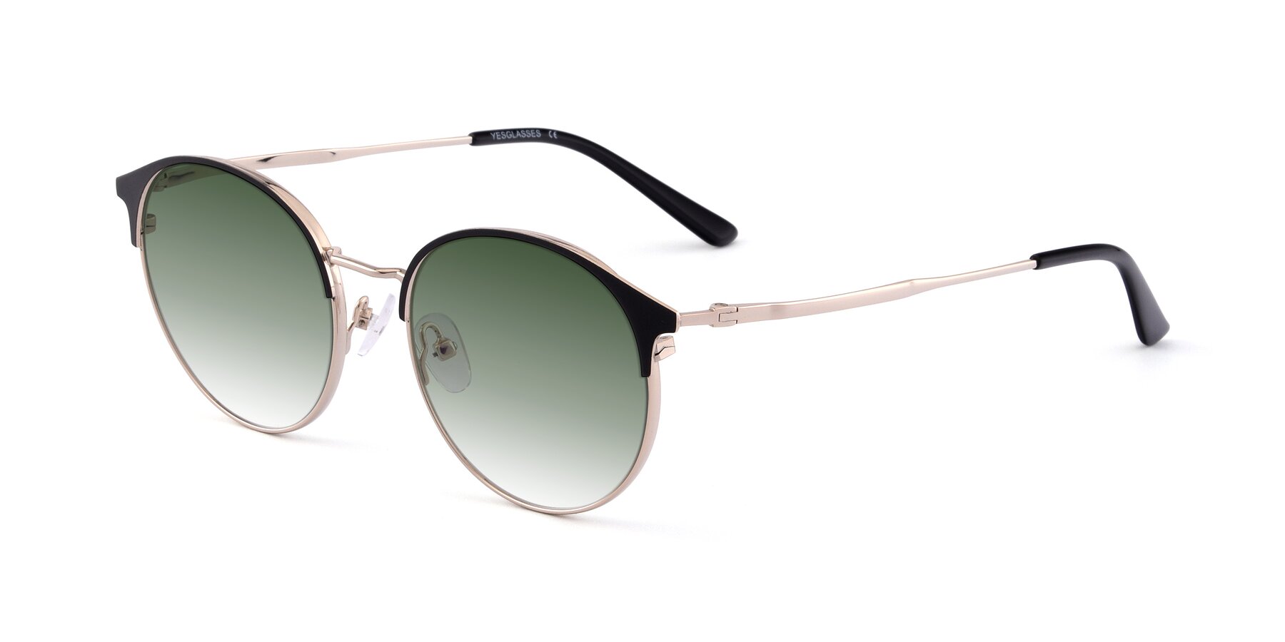 Angle of Berkley in Black-Gold with Green Gradient Lenses