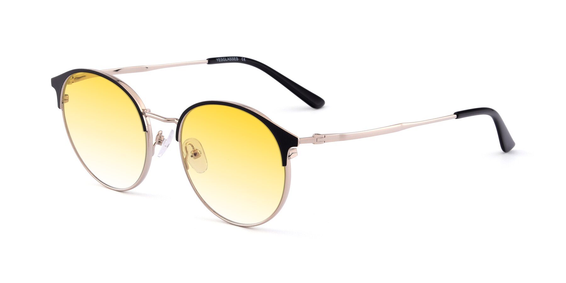 Angle of Berkley in Black-Gold with Yellow Gradient Lenses