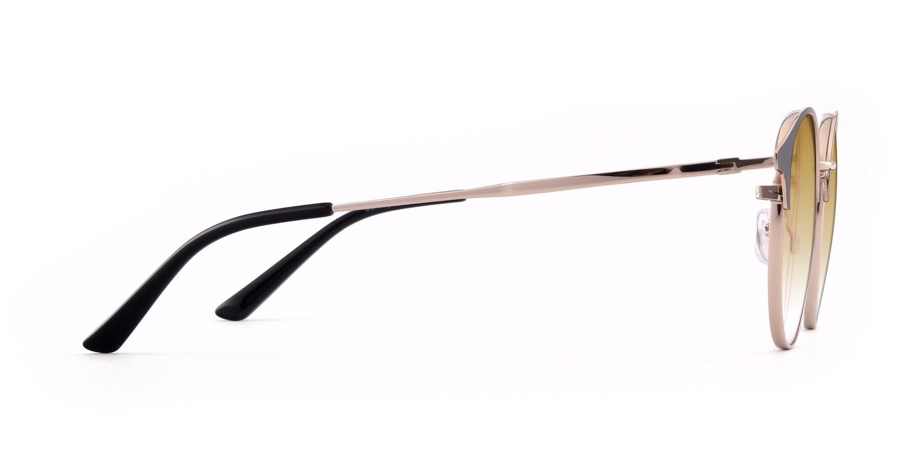 Side of Berkley in Black-Gold with Champagne Gradient Lenses