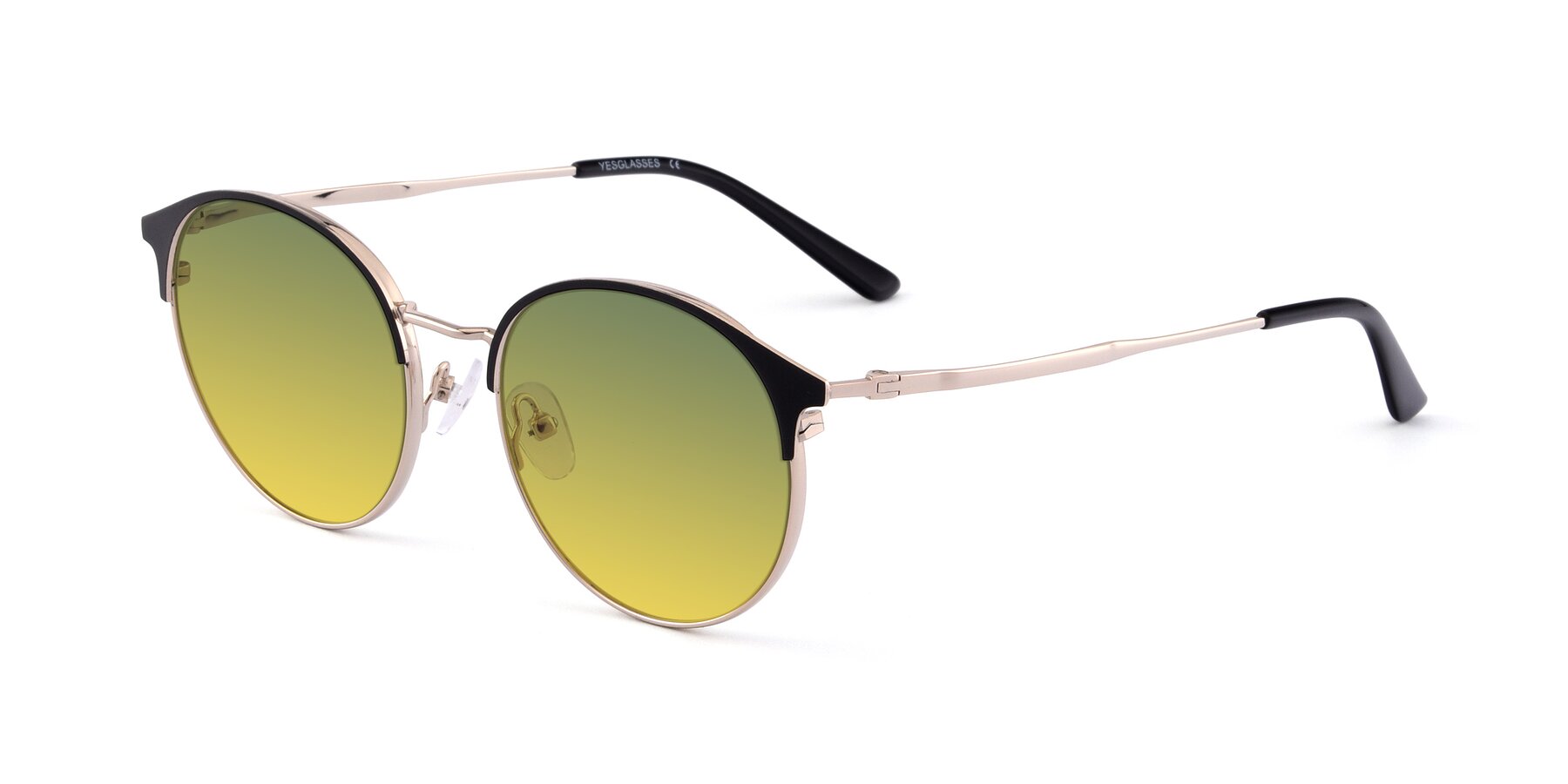 Angle of Berkley in Black-Gold with Green / Yellow Gradient Lenses