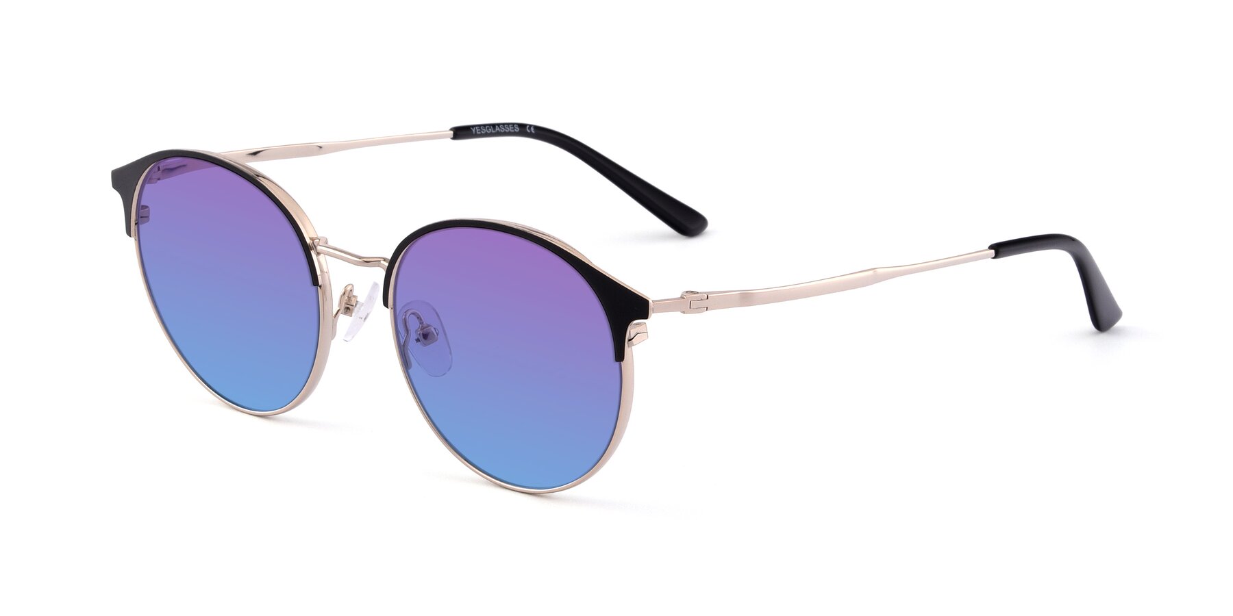 Angle of Berkley in Black-Gold with Purple / Blue Gradient Lenses