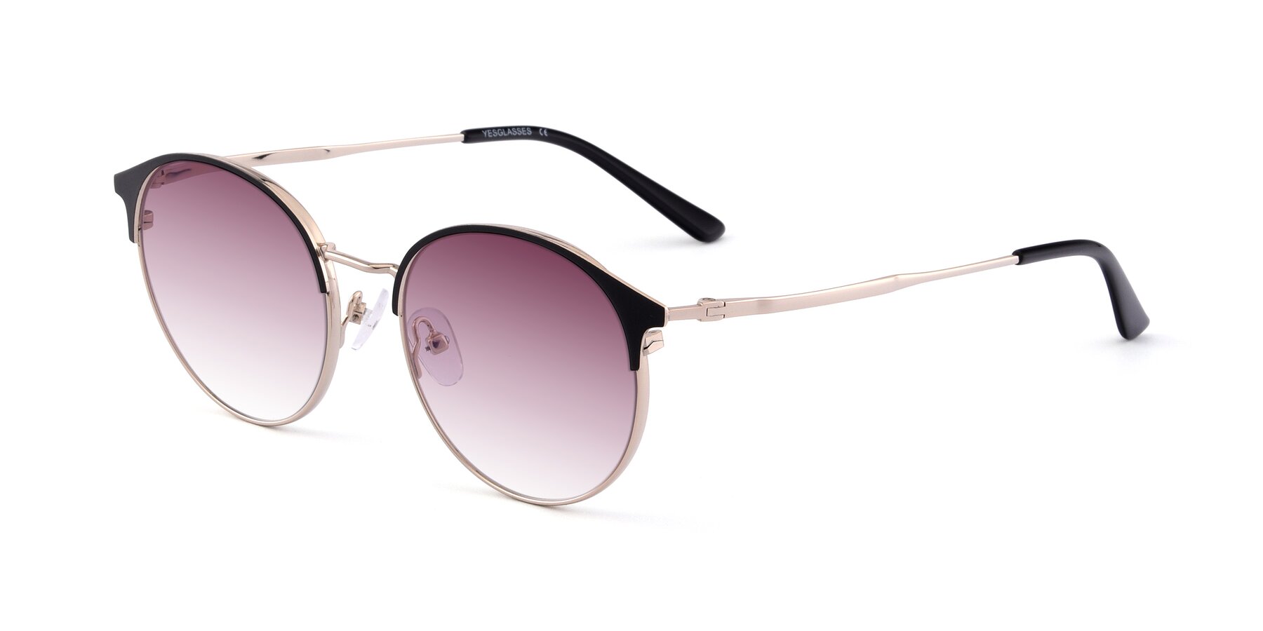 Angle of Berkley in Black-Gold with Wine Gradient Lenses