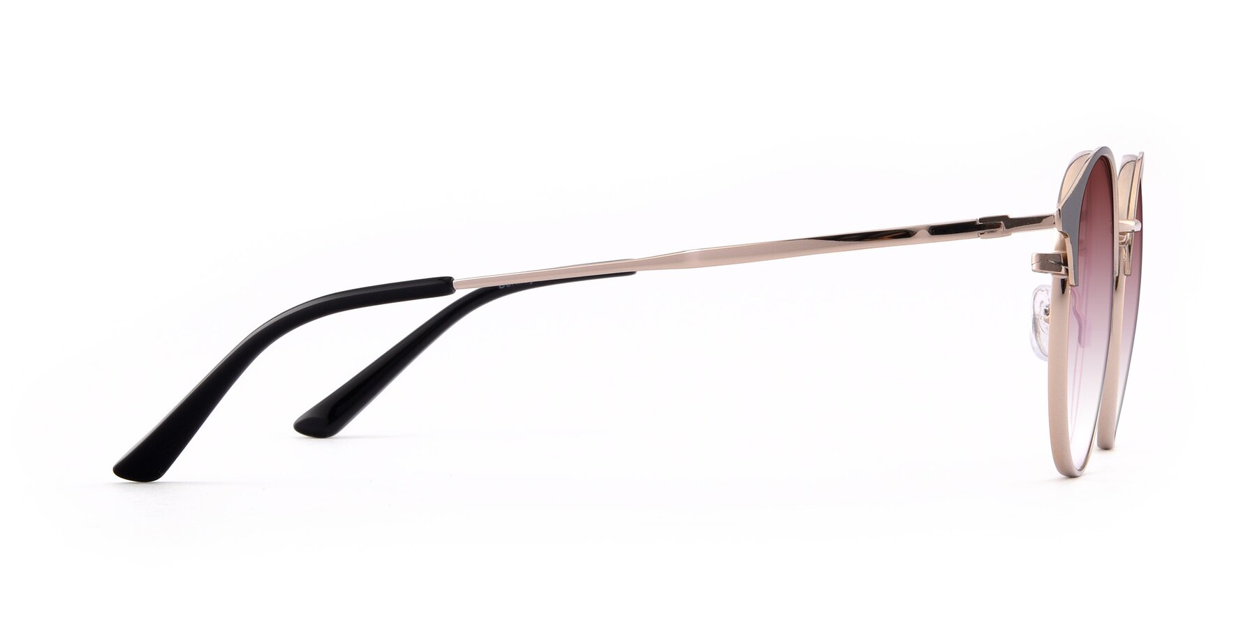 Side of Berkley in Black-Gold with Garnet Gradient Lenses