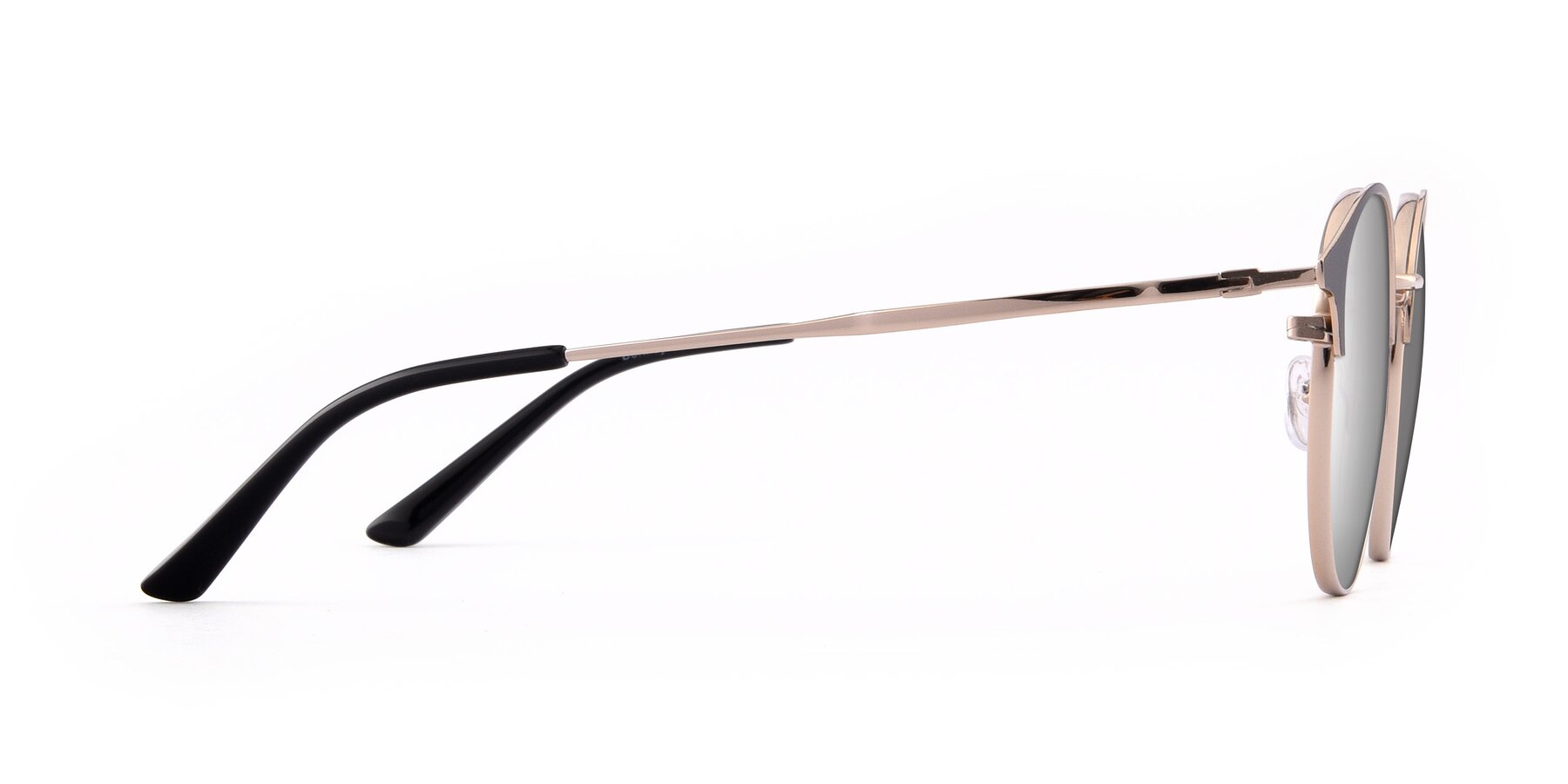 Side of Berkley in Black-Gold with Silver Mirrored Lenses