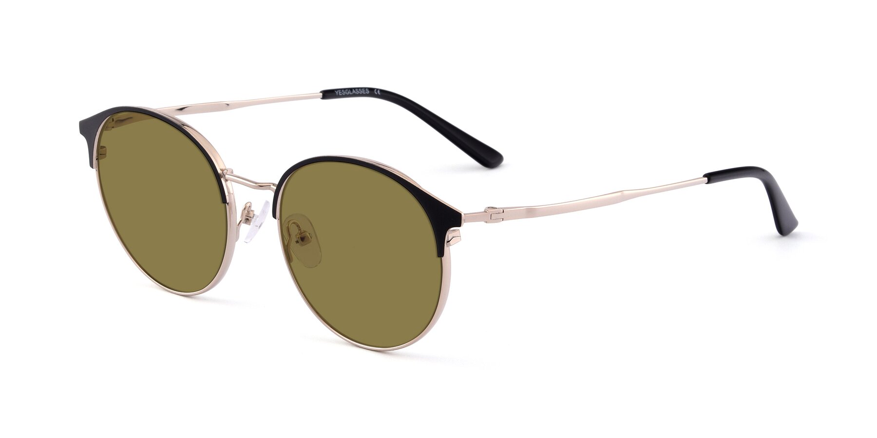 Angle of Berkley in Black-Gold with Brown Polarized Lenses