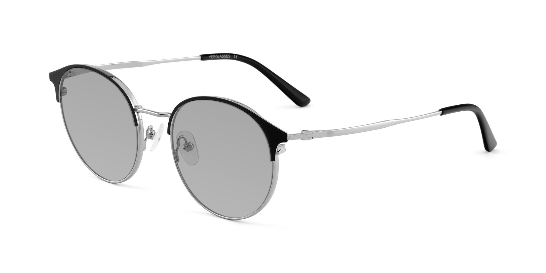 Angle of Berkley in Black-Silver with Light Gray Tinted Lenses