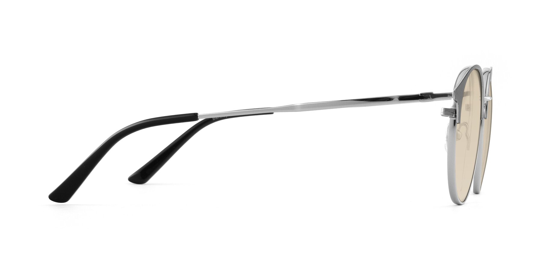 Side of Berkley in Black-Silver with Light Brown Tinted Lenses