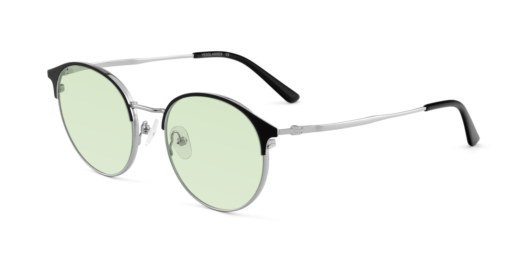 Angle of Berkley in Black-Silver with Light Green Tinted Lenses