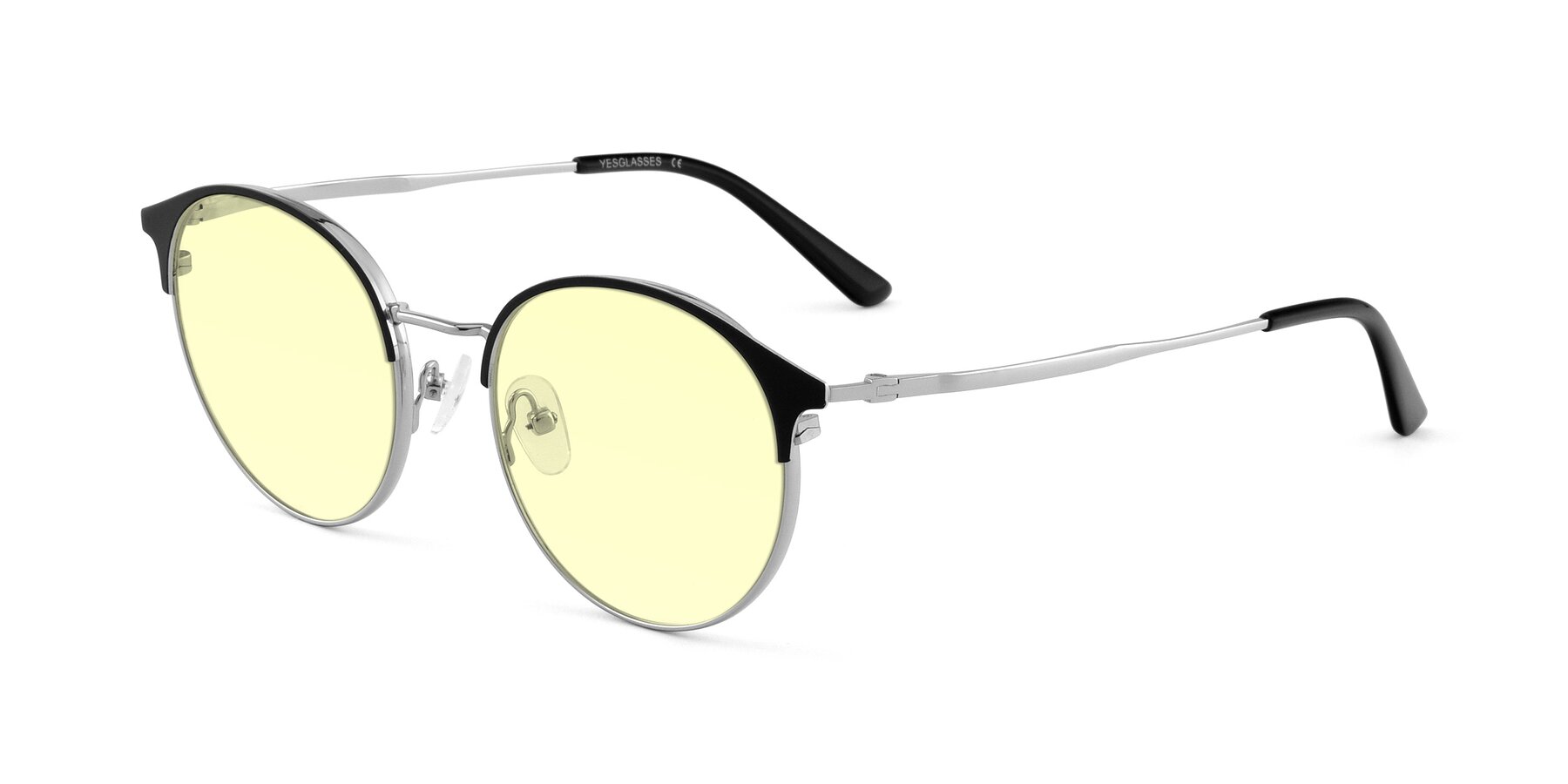 Angle of Berkley in Black-Silver with Light Yellow Tinted Lenses