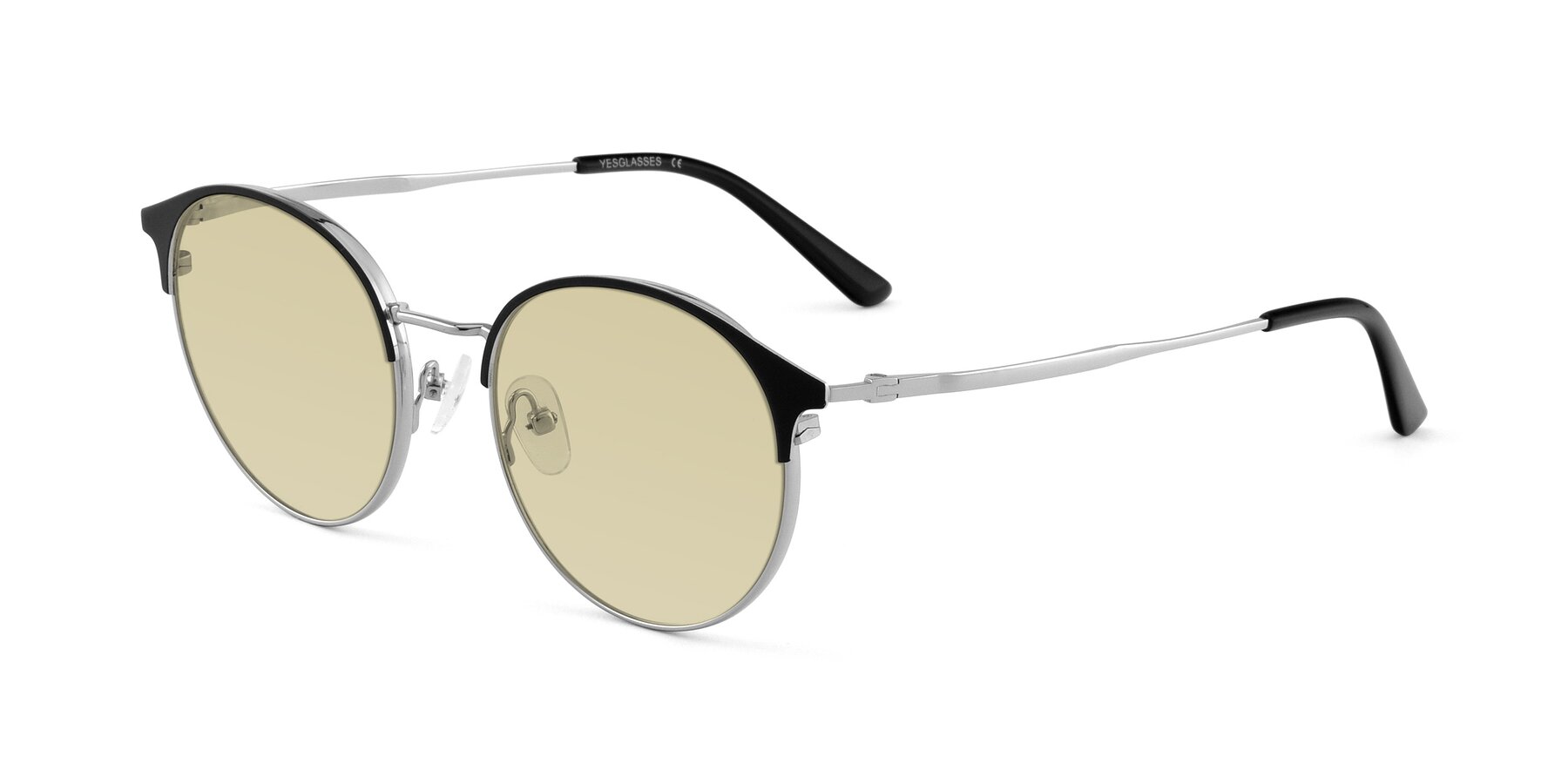 Angle of Berkley in Black-Silver with Light Champagne Tinted Lenses