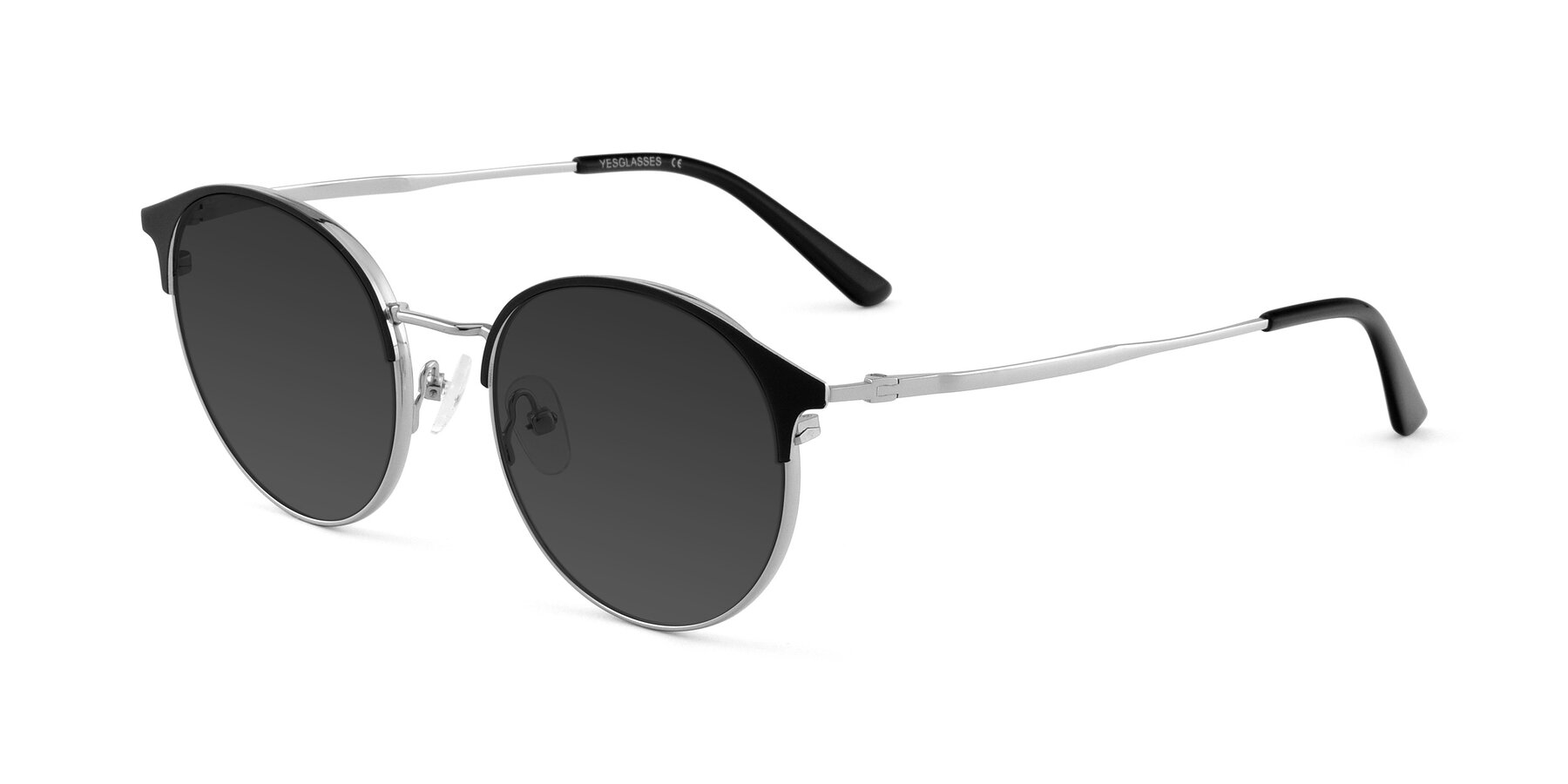 Angle of Berkley in Black-Silver with Gray Tinted Lenses