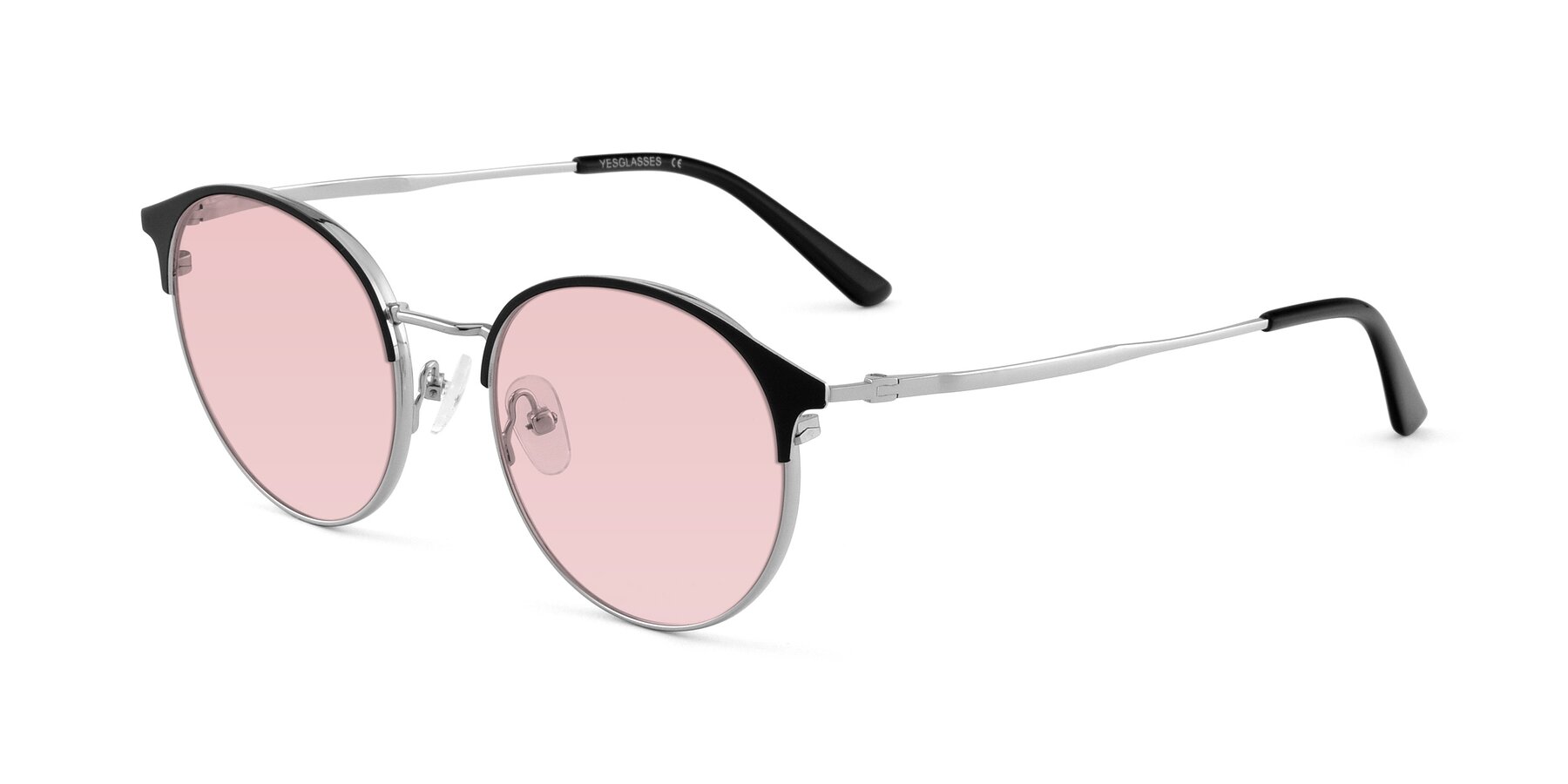 Angle of Berkley in Black-Silver with Light Garnet Tinted Lenses